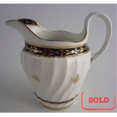 SOLD Flight and Barr Period Worcester Circular Shanked Milk Jug, Blue and Gilt  Decoration with the 'Fly' pattern, c1790 SOLD 